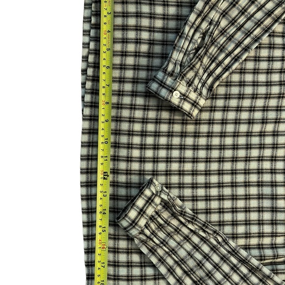 LOFT cotton plaid ruffle blouse, size S - Picture 7 of 7